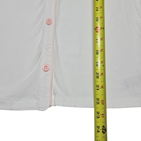 Disney Parks Pajama Top Womens Small White Pink Castle Stretch Sleepwear Shirt - Picture 6 of 13